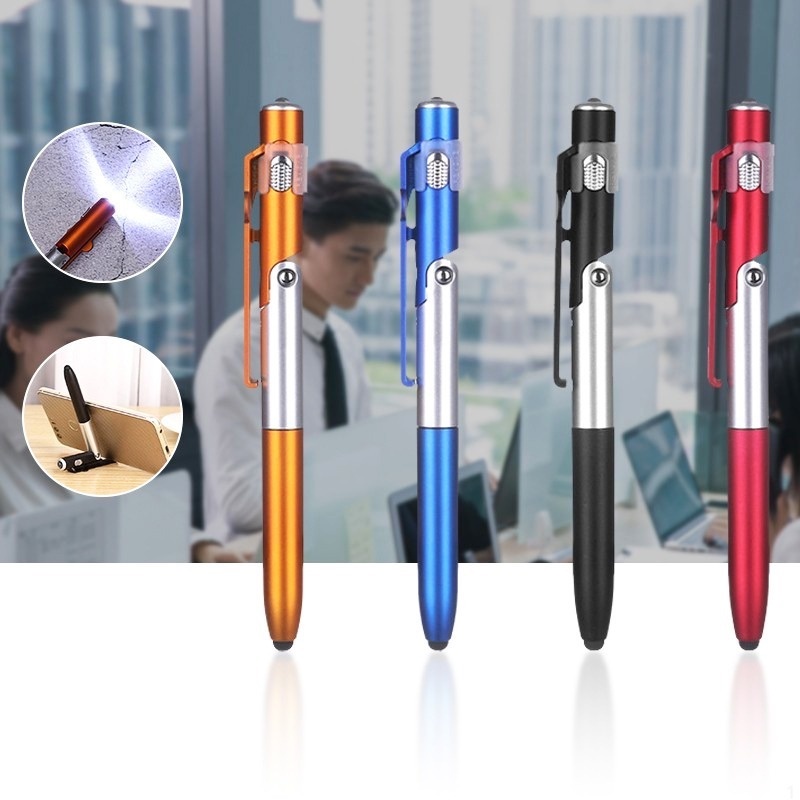 1 Bút Bi Có Đèn LED Và Giá Đỡ Điện Thoại 4 Trong 1 Đa Năng