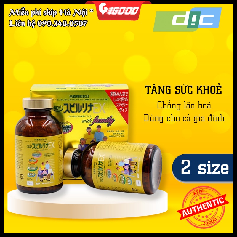 Tảo vàng Spirulina EX Nhật Bản (1 set 2 lọ, mỗi lọ 1000 viên)