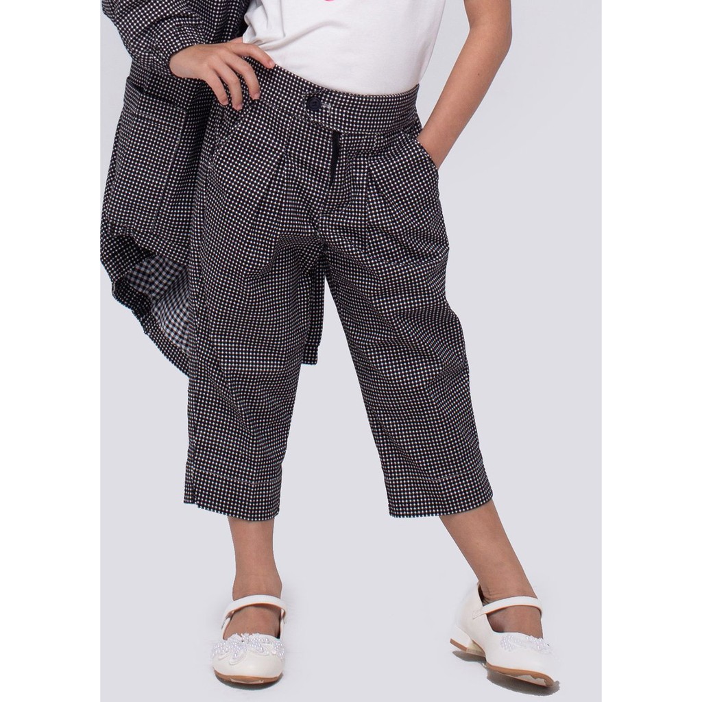 Quần kiểu lưng đen chấm trắng bé gái 10- 12 kg để đi chơi QDG020 - JADINY