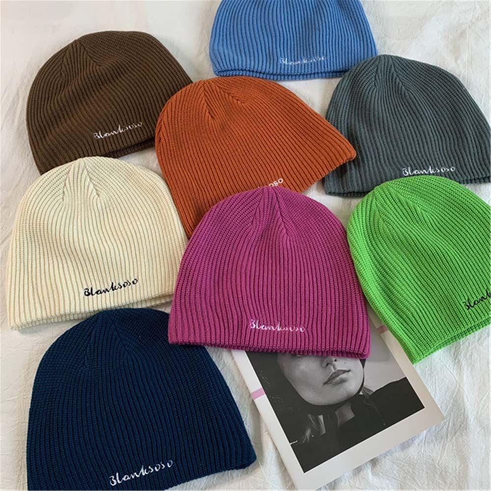 Mũ Len Beanie Họa Tiết Hoa Lily Đơn Giản Thời Trang Thu Đông Cho Nữ