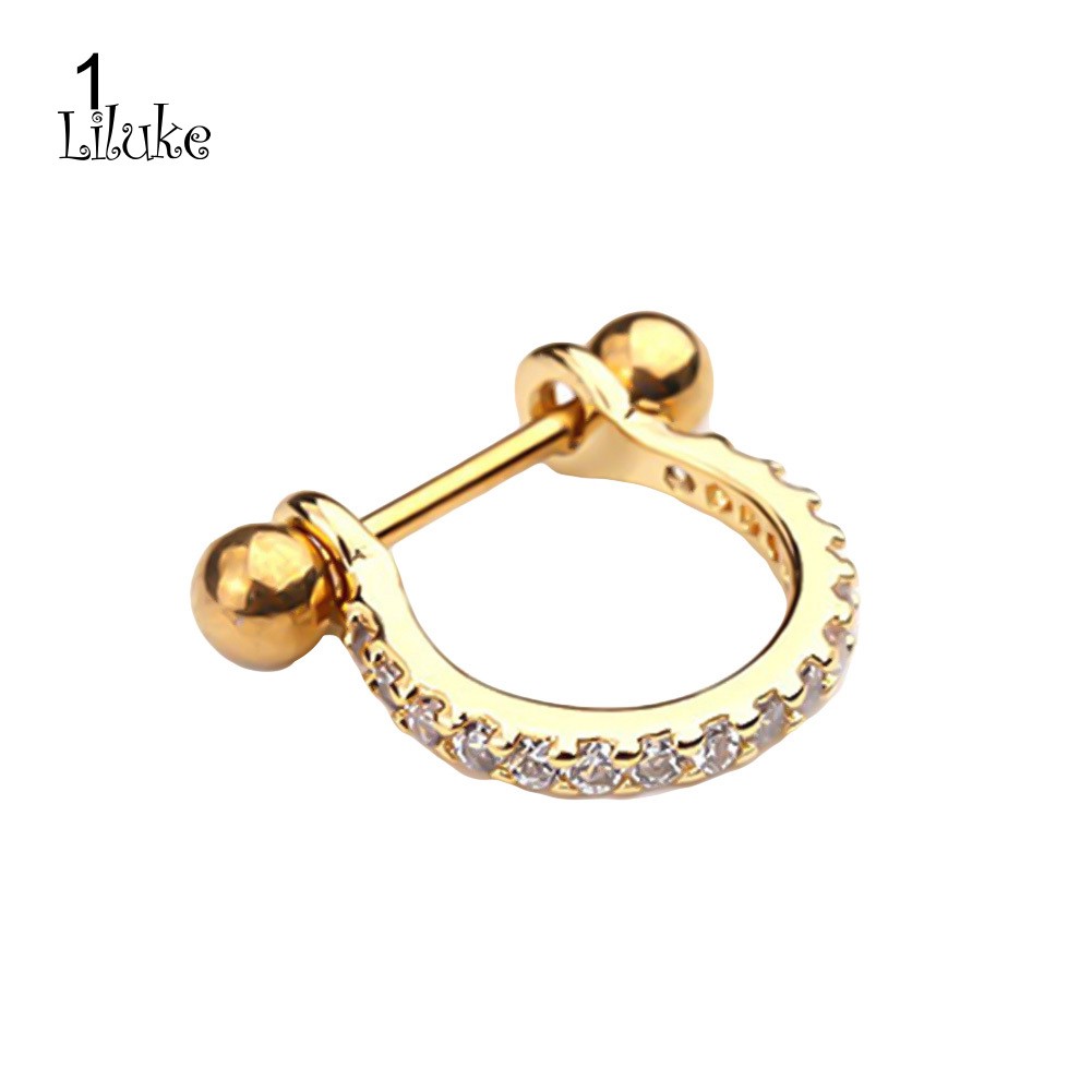 1 Đôi Khuyên Tai Tròn Đính Đá Thời Trang Cho Nữ