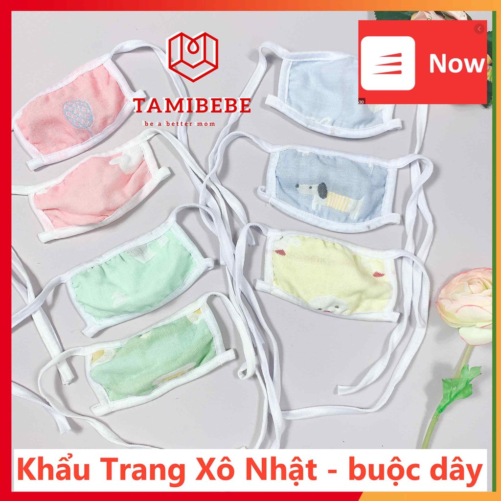 Khẩu trang trẻ em khẩu trang vải xô nhật cho bé( 6 lớp sợi tre)