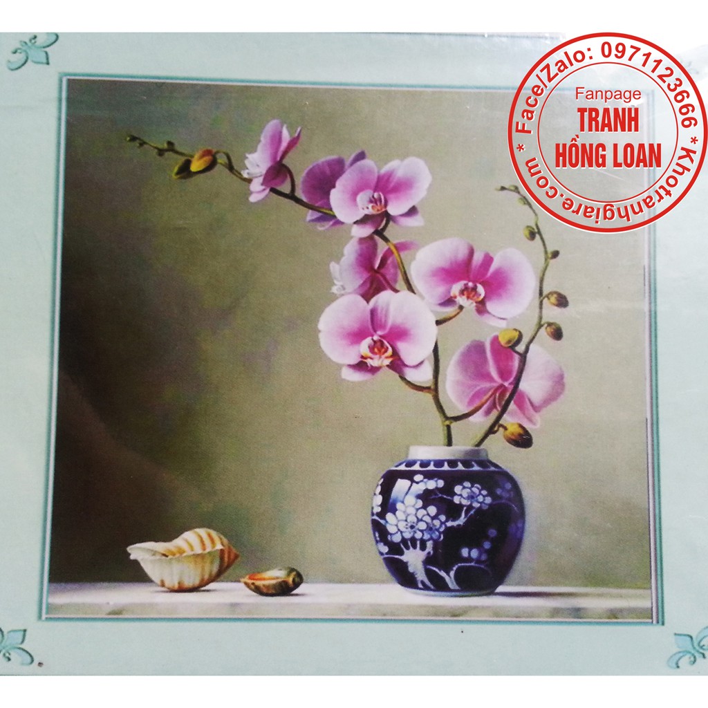 Tranh đính đá bình hoa H171