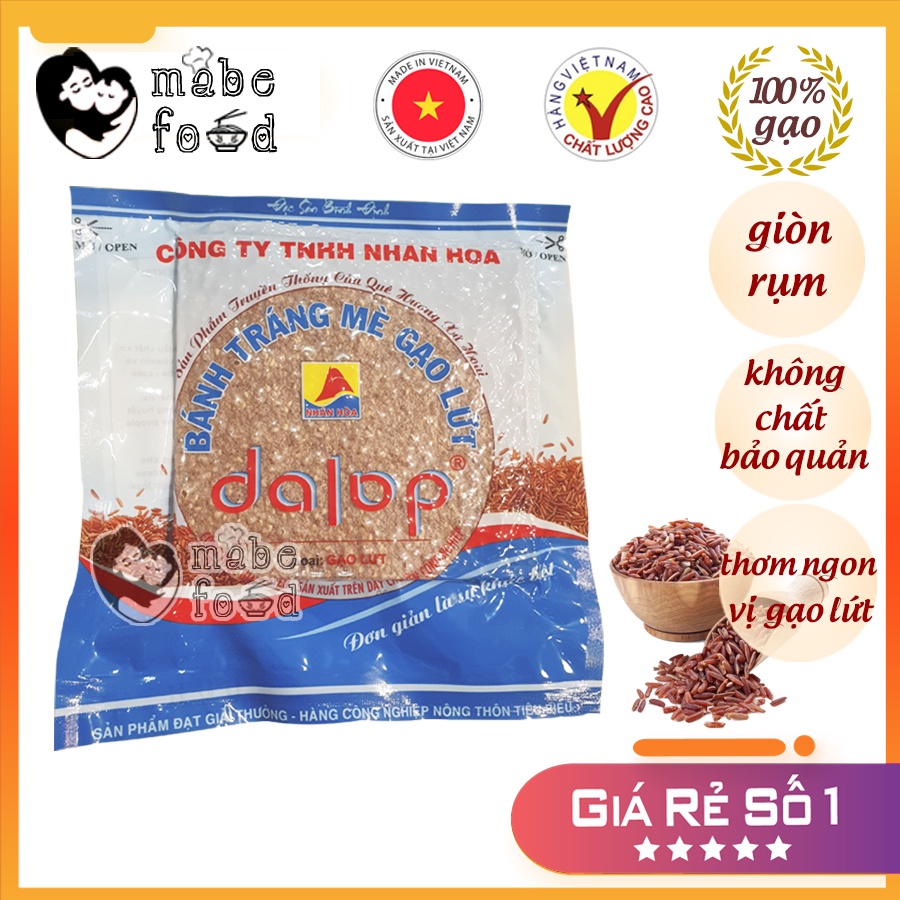 Bánh tráng mè gạo lứt nướng  💥 FREESHIP 💥 Nướng sẵn, hỗ trợ giảm cân - Mabe Food