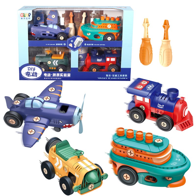 Đồ Chơi Ô Tô, Máy Bay Lắp Ráp, Đồ Chơi Thông Minh Phát Triển Trí Tuệ Cho Bé