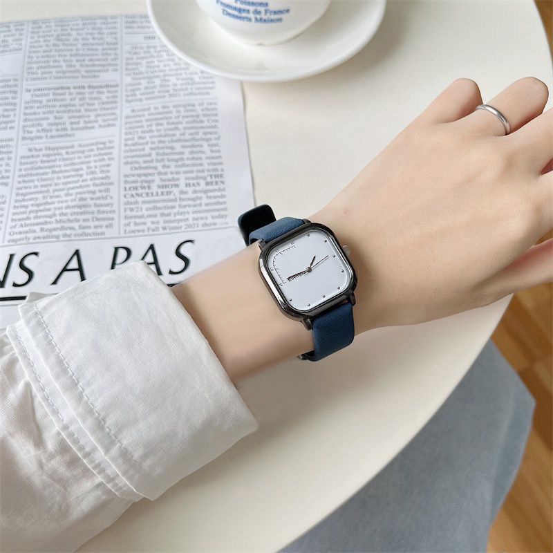 Đồng Hồ Nam Nữ Mặt Vuông Dây Da Hiệu ROSIVGA