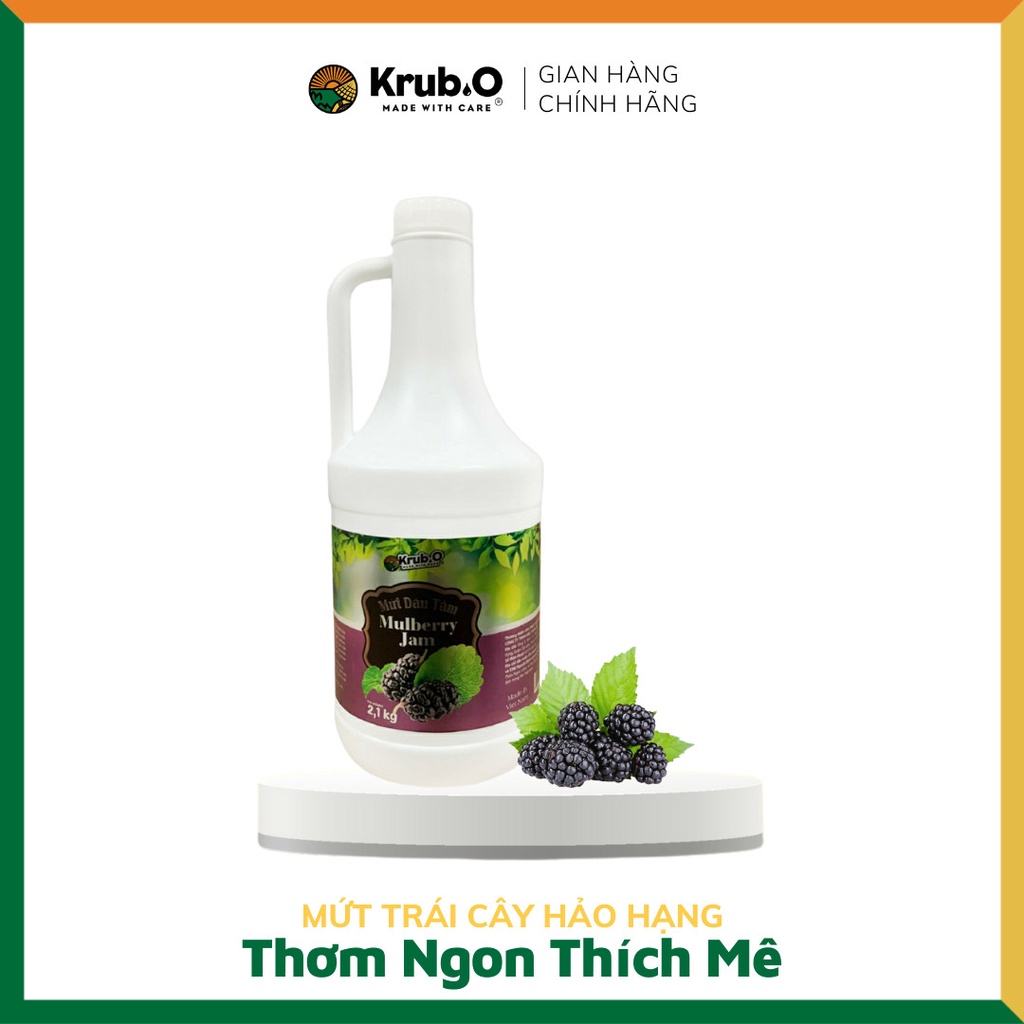 Mứt Dâu Tằm Krub.O Chai 2.1kg  - Sốt dâu tằm đặc & có thịt quả  - Pha trà trái cây, sữa chua, trà sữa