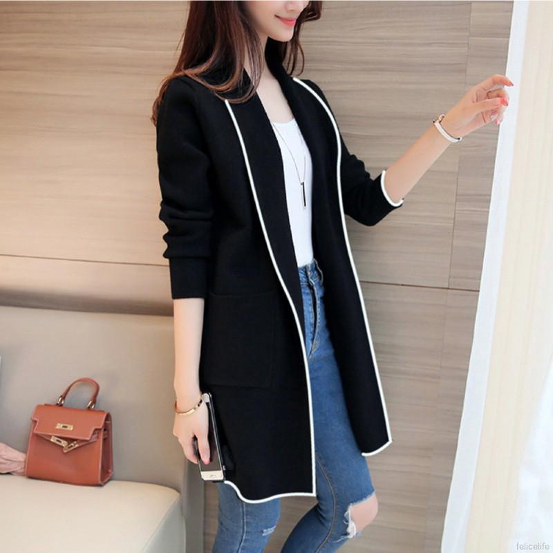 Áo Khoác Cổ Bẻ Thiết Kế Hợp Thời Trang Phong Cách Thu Đông Cho Phái Nữ