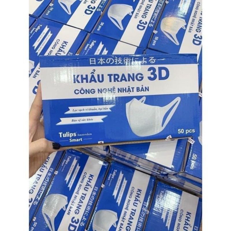 Khẩu trang 3D Mask Tulips cao cấp công nghệ Nhật Bản hộp 50 chiếc | WebRaoVat - webraovat.net.vn