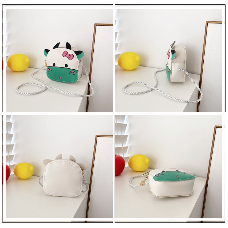 Túi đeo chéo mini cho bé trai bé gái Hạ Băng Designs, túi xách mini trẻ em đựng tiền điện thoại - Hình Con Bò