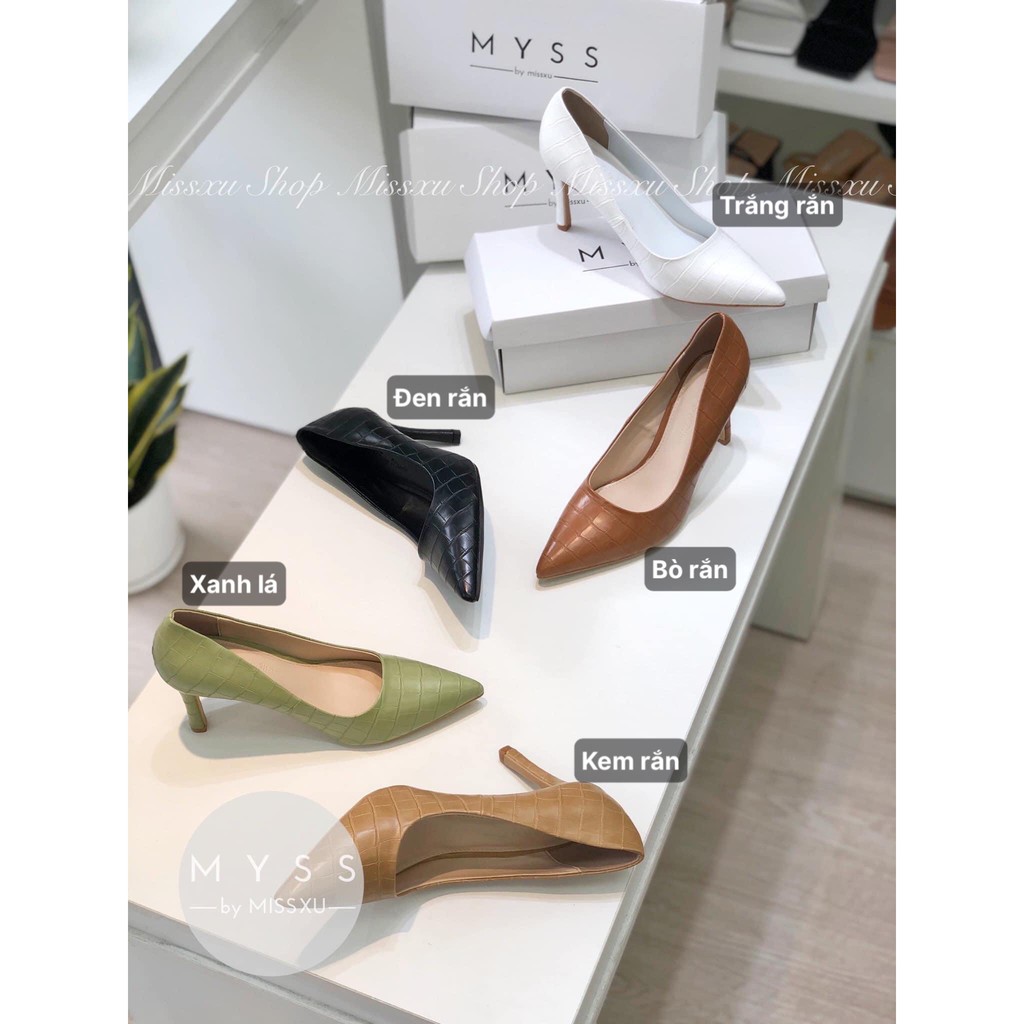 Giày cao gót nữ 8cm da rắn thời trang MYSS - CG145
