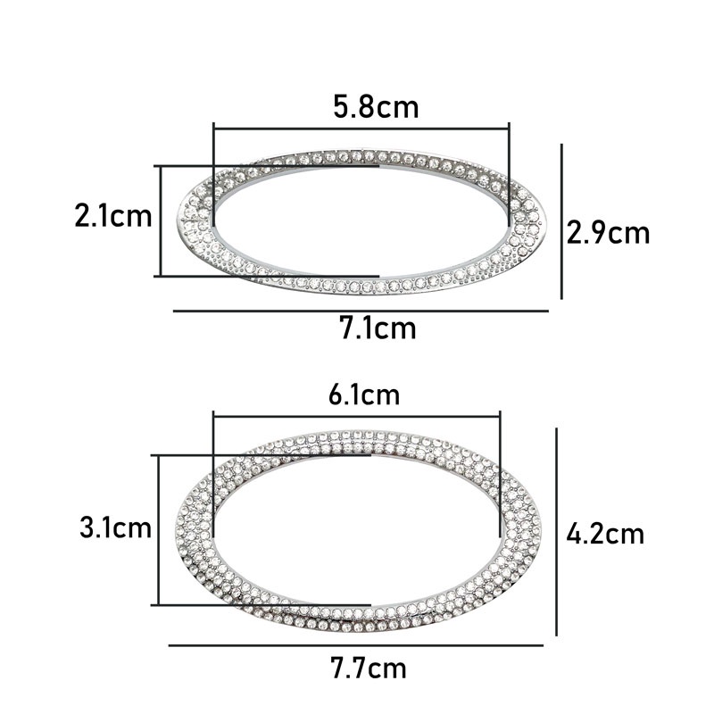 Logo Đính Đá Lấp Lánh Trang Trí Vô Lăng Xe Hơi Hyundai Honda Toyota Ford Kia
