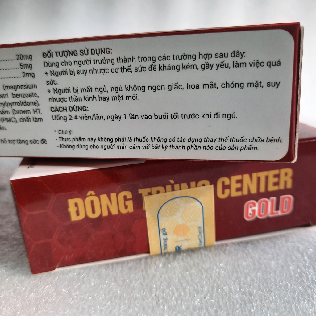 Đông trùng hạ thảo Center Gold, viên ăn ngủ ngon,giúp ngủ sâu giấc,suy nhược cơ thể – hộp 30 viên)