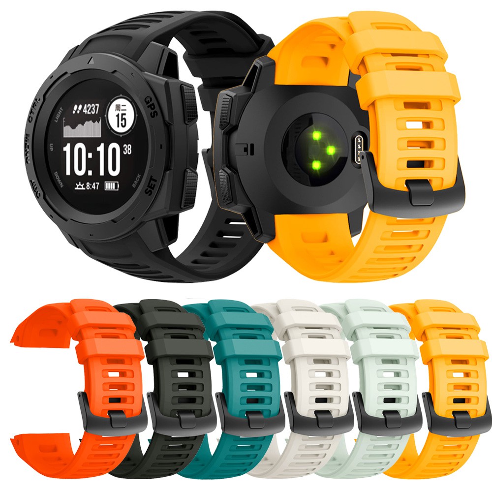 Dây đeo cổ tay 22mm kiểu dáng thể thao chất liệu silicone cho Đồng hồ Garmin Instinct