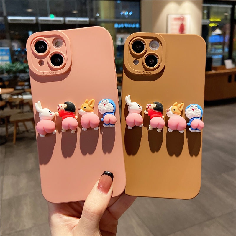 Ốp Điện Thoại Mềm Hình Mông Hoạt Hình Vui Nhộn Cho iphone15 pro max 14 / 13 / 12 / 11 pro max xs max xr / xs 8plus