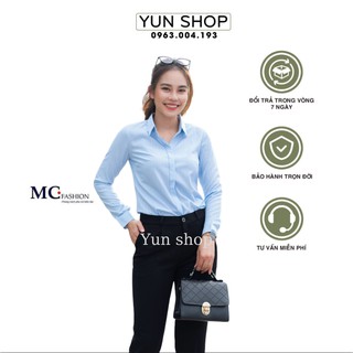 Áo sơ mi nữ dài tay - MC Fashion A0298 màu xanh đậm