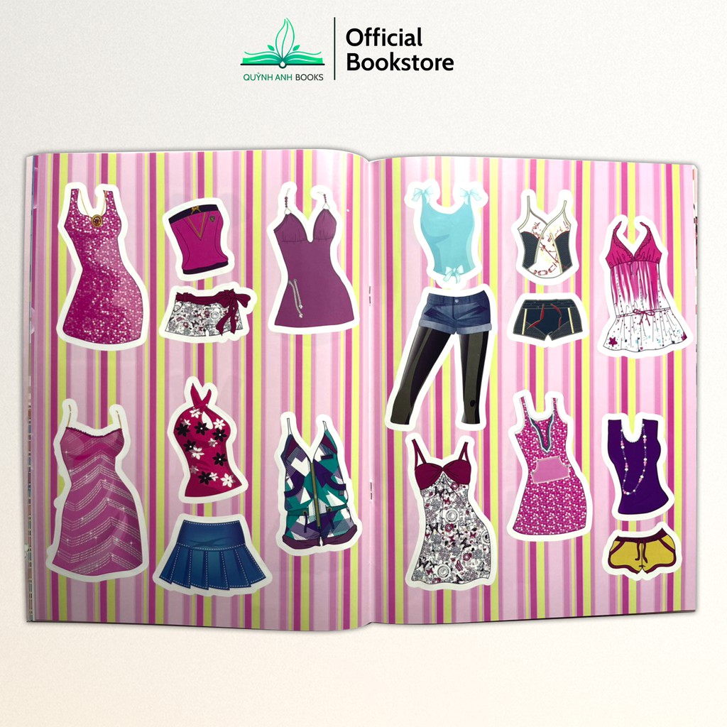 Sách - Dán hình thiết kế thời trang công chúa kích thích sự sáng tạo cho bé 5-15 tuổi (Bộ 4 quyển) - NPH Đinh Tị