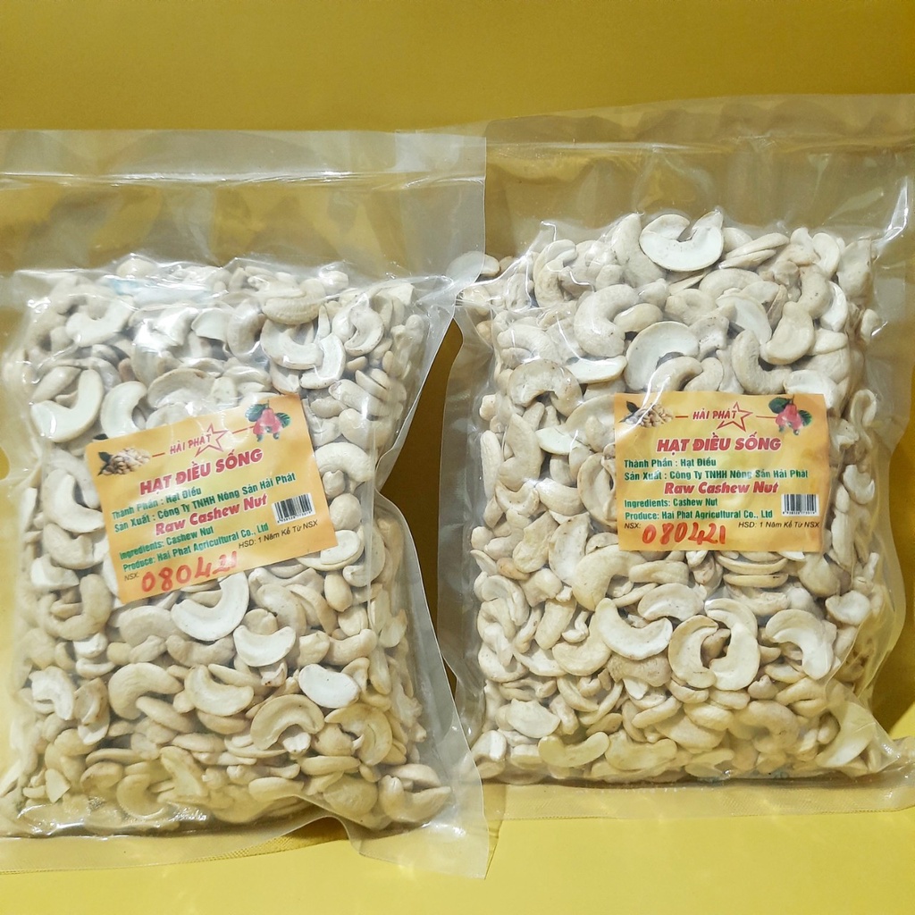 500g Hạt điều tươi nhân trắng (hạt điều nấu sữa), làm bánh Loại Vỡ đôi - Raw Cashew
