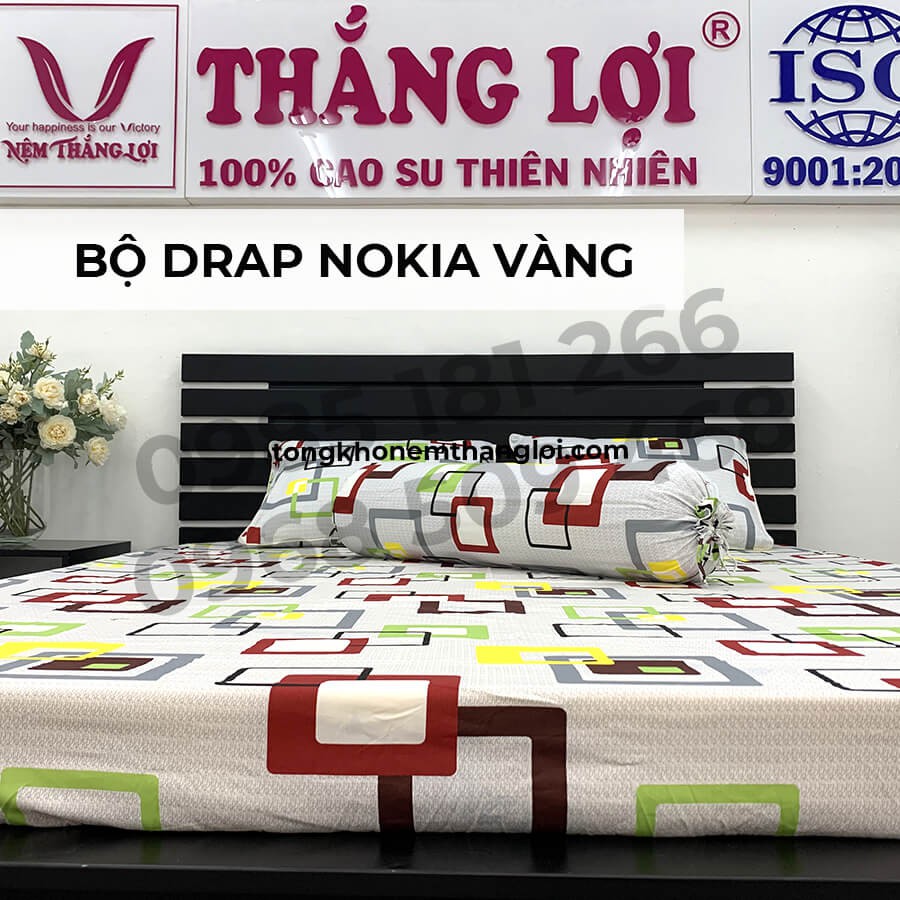 [Ảnh Thật] Nokia Vàng - Bộ Drap Cotton 4 món Thắng Lợi Chính Hãng