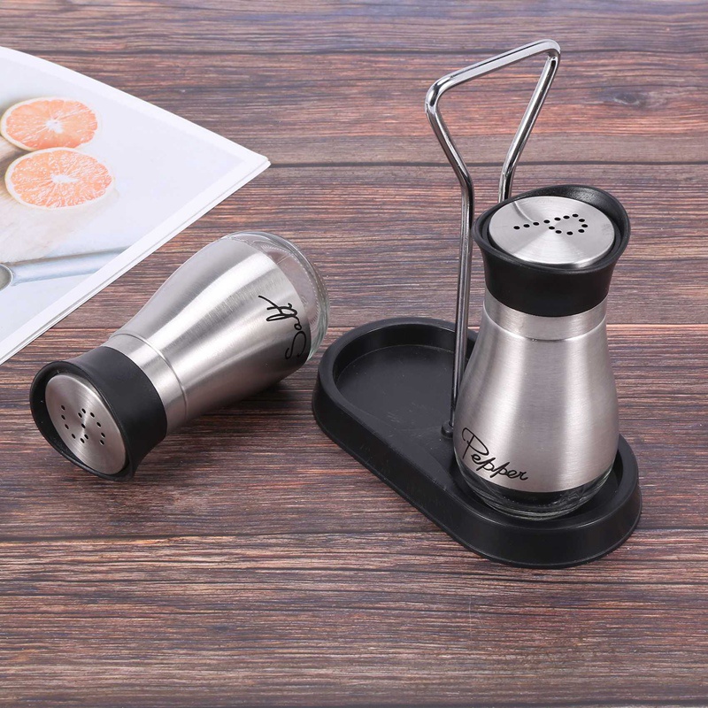Bộ Bình Lắc Muối Tiêu Đáy Thủy Tinh 4 inch 4 inch x 6 inch x 2 inch 4 Oz Chất Lượng Cao