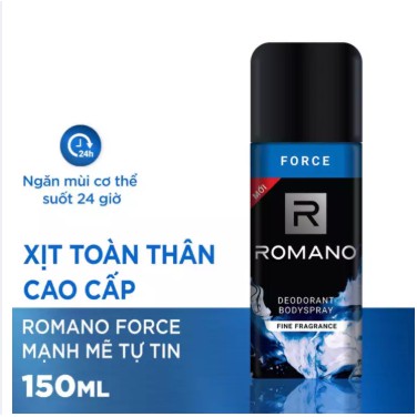 Xịt Khử Mùi Toàn Thân Cho Nam Romano 150ml