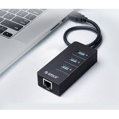 Bộ chia USB HUB 3 cổng USB 3.0 tích hợp cổng Lan HR01-U3