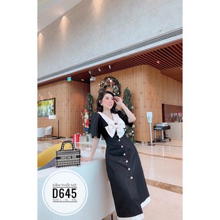 Bigsize Đầm phối nơ D645