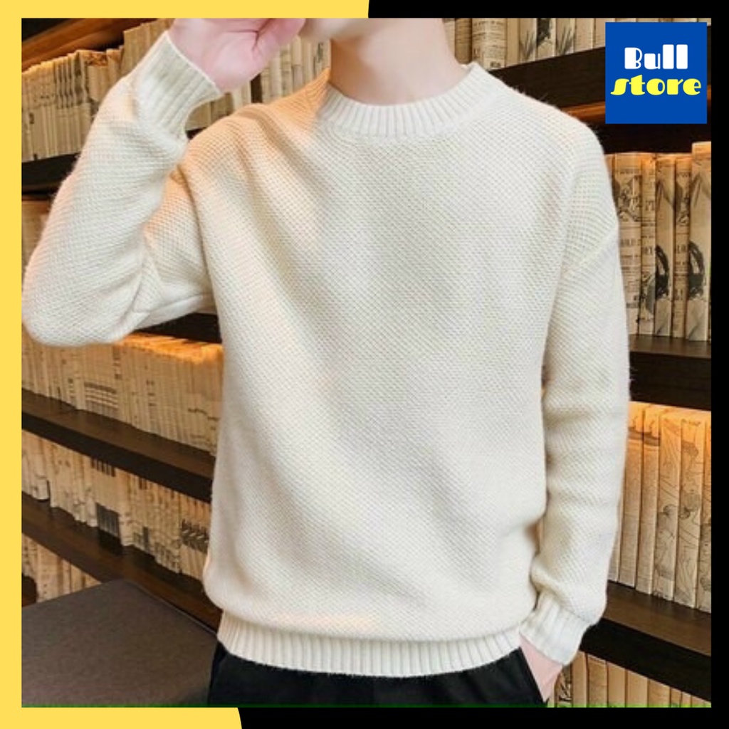 Áo len nam cổ tròn giữ nhiệt phong cách hàn quốc
