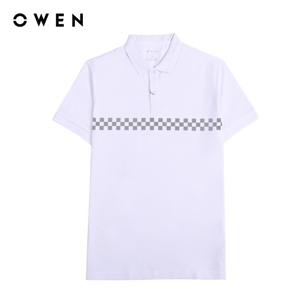 OWEN - Áo polo ngắn tay Bodyfit Trắng - APV220998