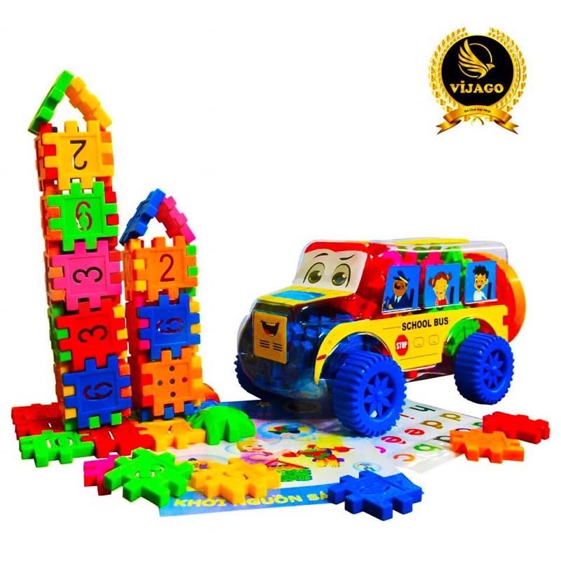 [Hàng Việt Nam] Đồ Chơi Oto Lego Ghép Hình 75 Miếng Xếp Hình Thông Minh Kèm Hộp Đựng