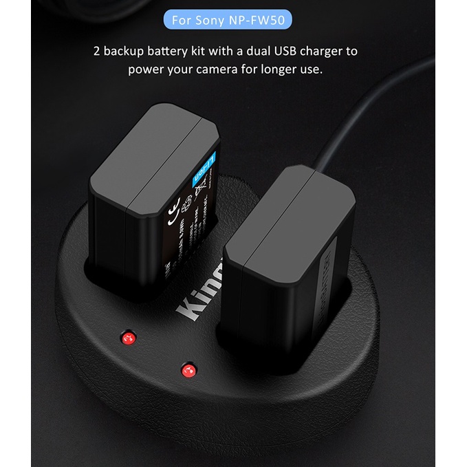 Combo pin sạc máy ảnh Kingma cho Sony NP-FW50