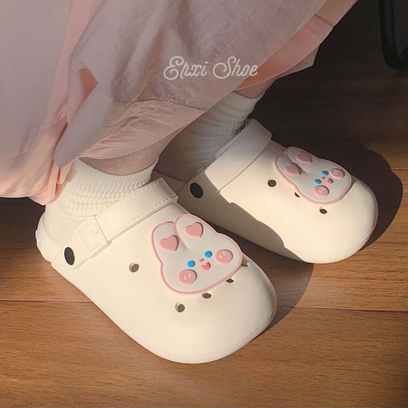 Oeteo Dép Đế Mềm Đục Lỗ Hình Thỏ Hoạt Hình Cho Nam Và Nữ