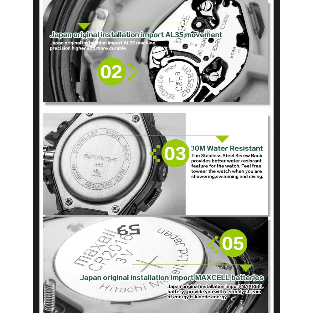 Đồng hồ thể thao nam SANDA JAPAN 789 Chống nước Siêu bền | BigBuy360 - bigbuy360.vn