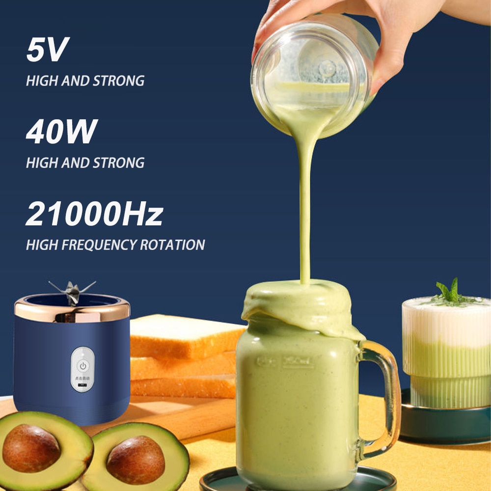 Máy Xay Sinh Tố Mini 400ML Kèm 6 Lưỡi Dao Tiện Dụng