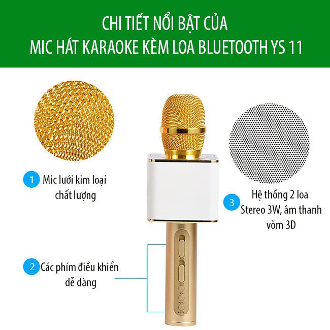 Micro karaoke kèm loa Bluetooth YS-11 âm thanh hay chuẩn