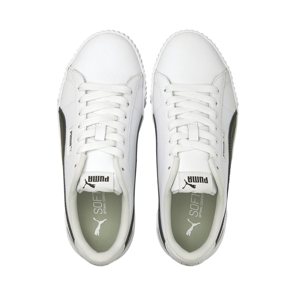 Giày Puma Carina Crew full trắng, trắng viền đen 374903 02 bill hàn