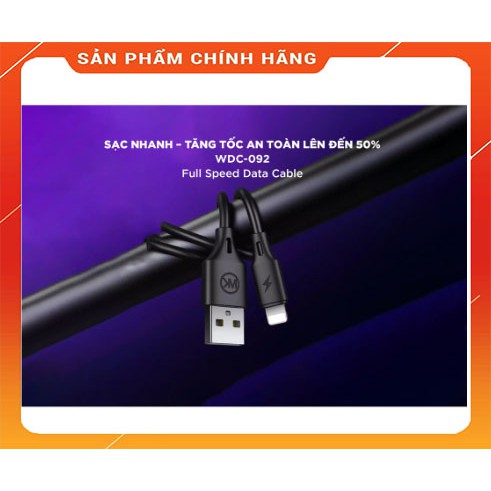 Cáp sạc nhanh 2m 2.4A Remax [SIÊU TIỆN DỤNG] WK WDC-092 cho Lighning/ Type C