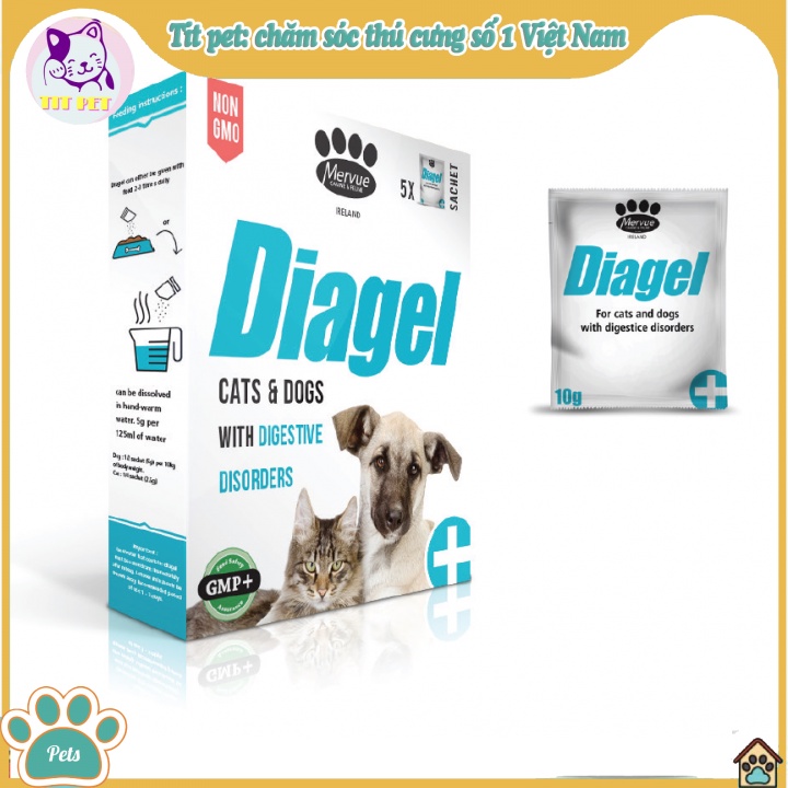 [Giá 1 gói]Diagel Thức Ăn Bổ Sung Hỗ Trợ Tiêu Chảy Và Táo Bón Ở Chó Mèo