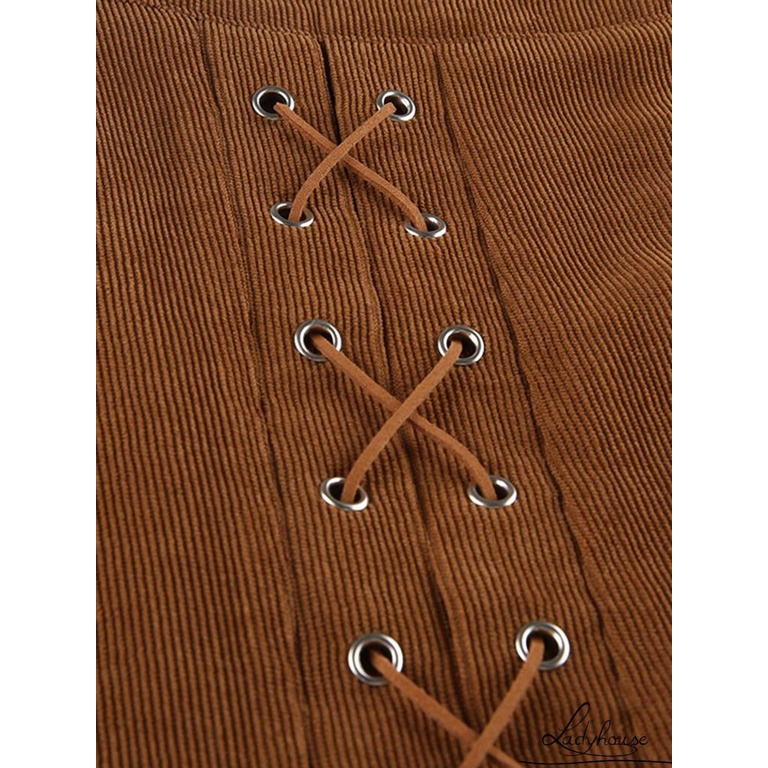 Chân Váy Chữ A Lưng Cao Dáng Ôm Phối Ren Thời Trang Cho Nữ