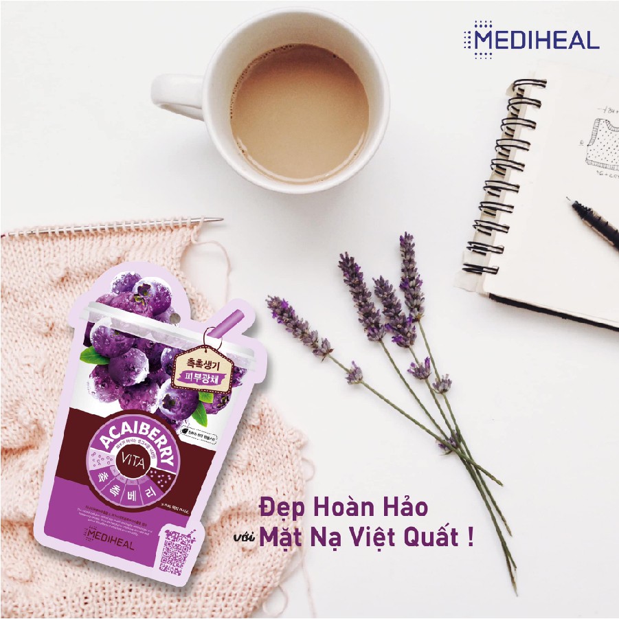 Mặt Nạ Tinh Chất Việt Quất Ngăn Ngừa Lão Hóa Da Mediheal Acaiberry Vita Mask 20ml | BigBuy360 - bigbuy360.vn