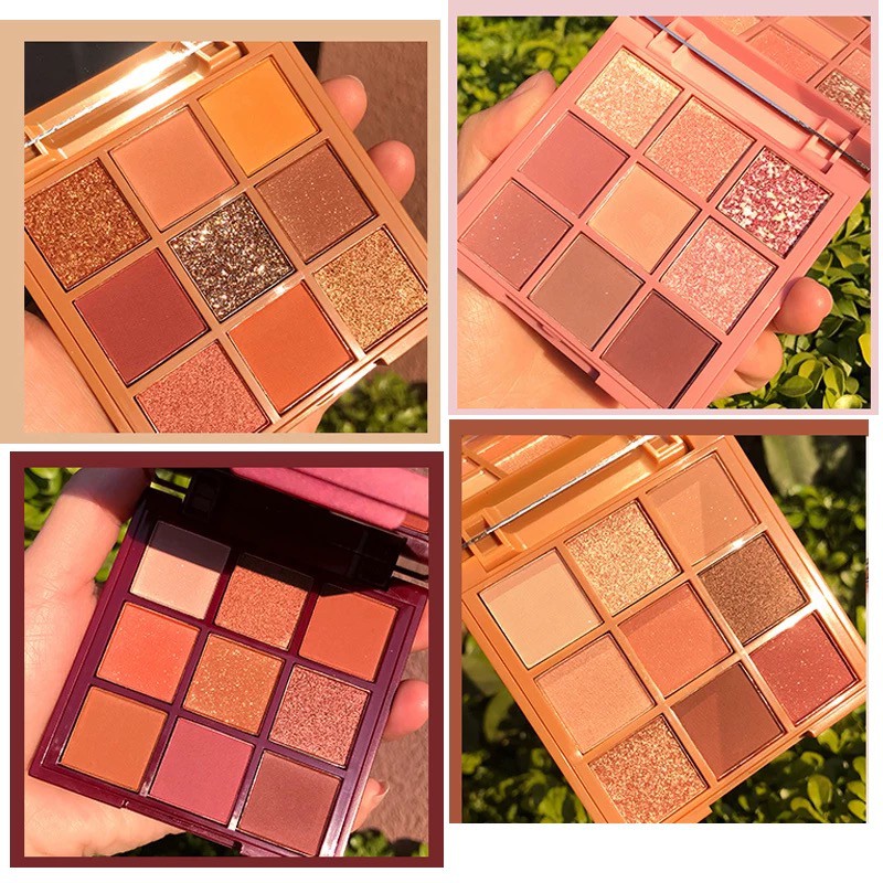 Bảng phấn mắt 9 ô HOLD LIVE Atmosphere Color Scheme Dreamy At A Glance màu Red Velvet Honey Eyeshadow Holdlive HL657