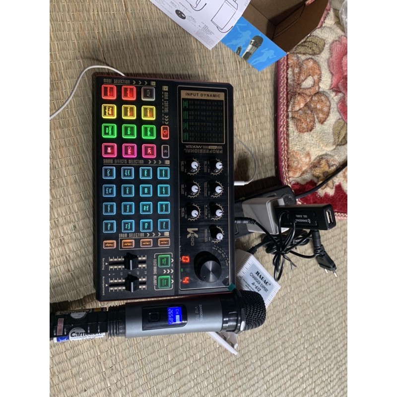 Sound card k300 có bluetooth auto tune hỗ trợ các mic thu âm livestrea-hát Bigo, Tik Tok, Facebook