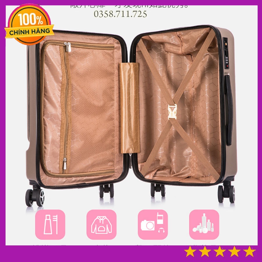 Vali kéo du lịch có ngăn đựng laptop riêng,valy kéo du lịch size 20 và vali doanh nhân size 24 có khóa hải quan