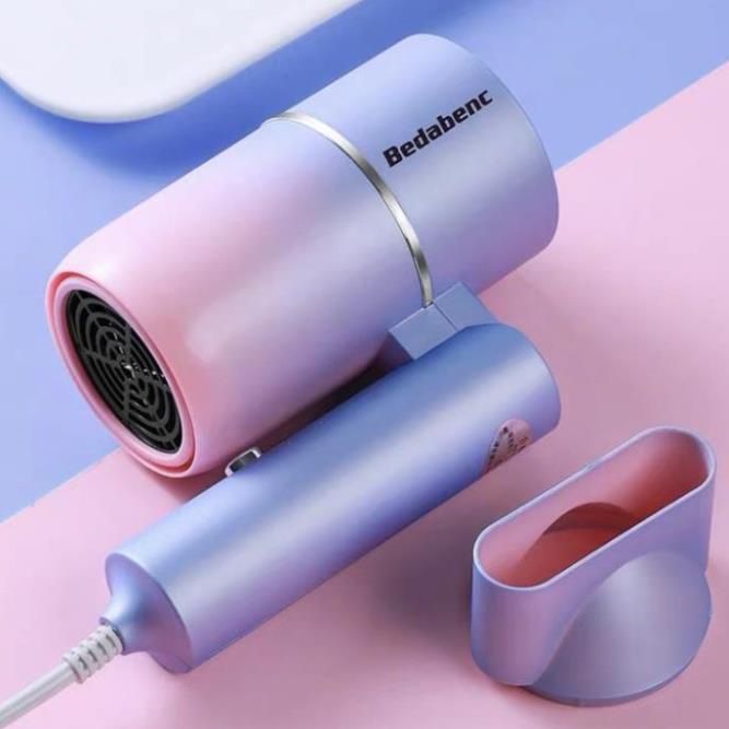 Máy sấy tóc mini BADABENC gấp gọn tạo kiểu tóc chuyên nghiệp công suất lớn 1000w bảo hành 12 tháng