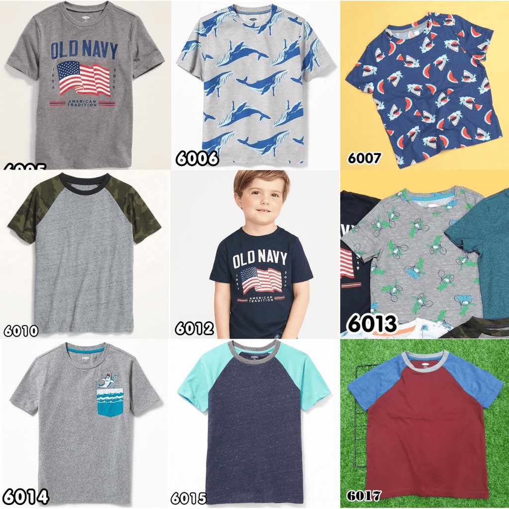 ÁO THUN BÉ TRAI TAY NGẮN OLDNAVY NHIỀU MẪU CHO BÉ TỪ 17-40KG