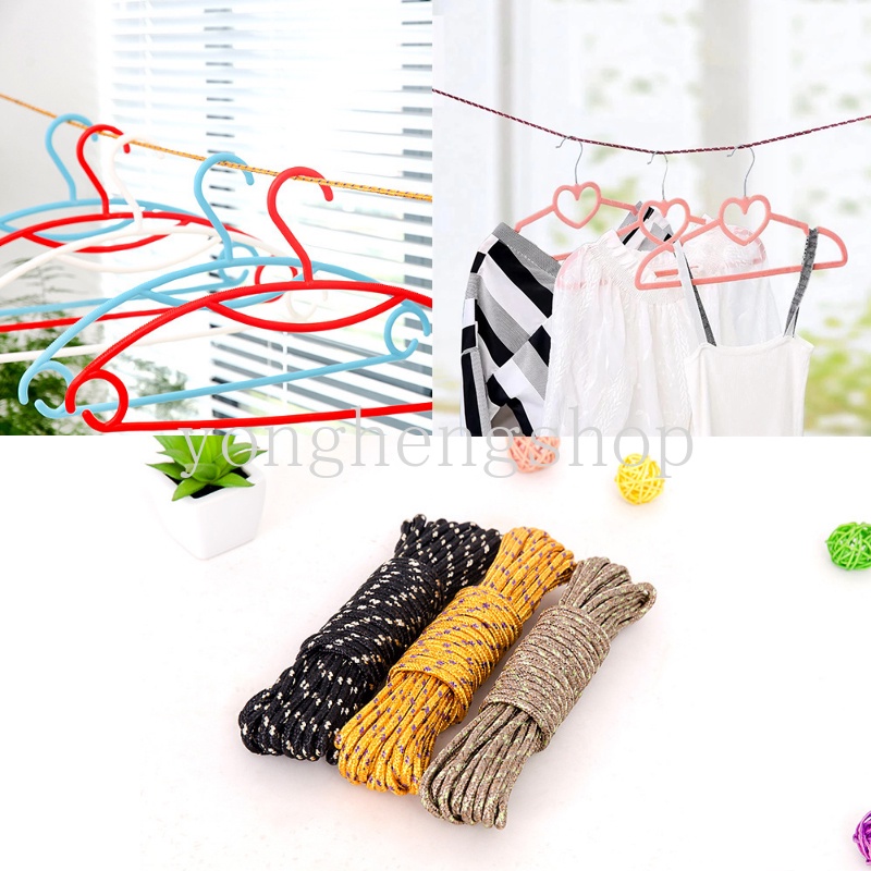Dây Phơi Quần Áo Ngoài Trời 10M Bằng Nylon Màu Sắc Ngẫu Nhiên