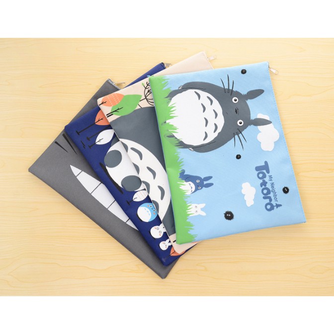 Dễ Thương Túi Vải Oxford Đựng Tài Liệu Khổ A4 In Hình Totoro Đáng Yêu