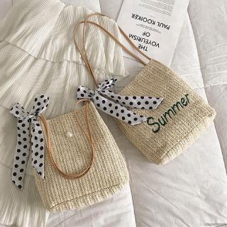 Túi cói đeo vai dễ thương thời trang nữ