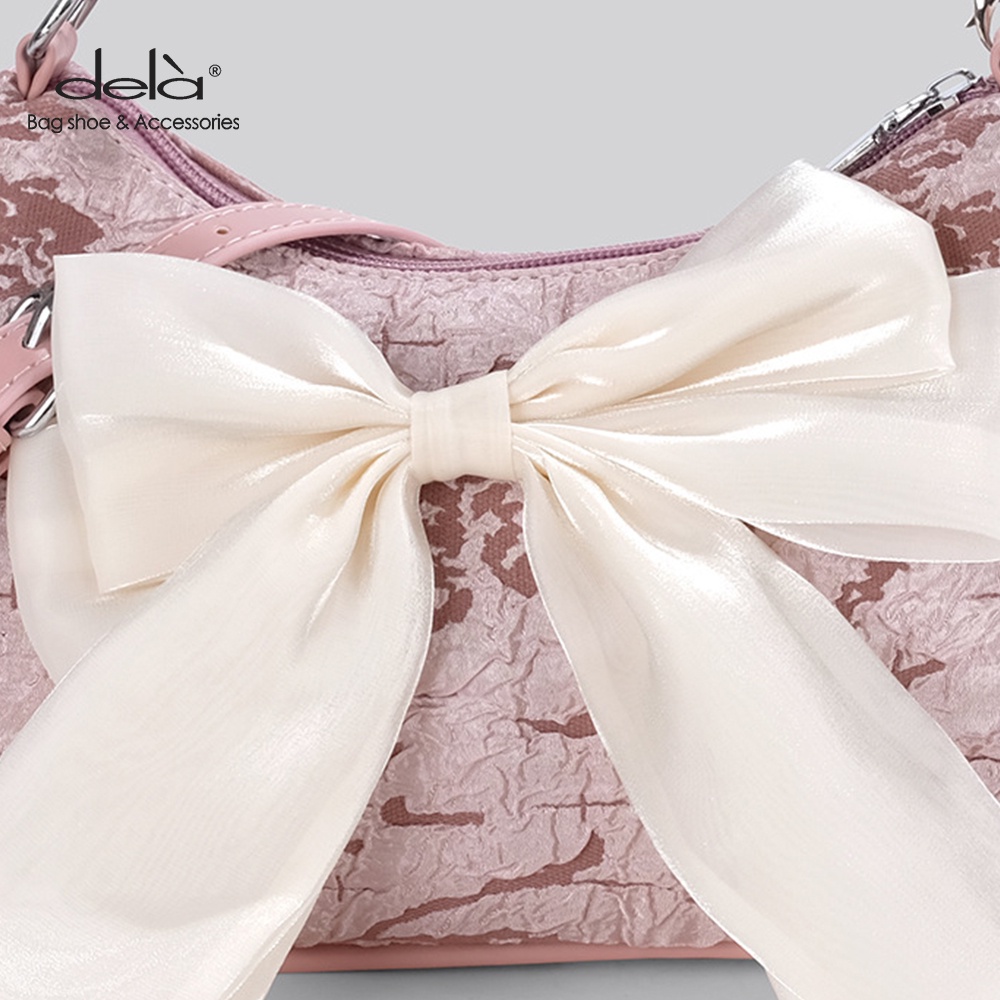 Dela Túi đeo dưới cánh tay Xách Tay Đính Nơ Ngọc Trai Thiết Kế Mới 2022 Cho Nữ