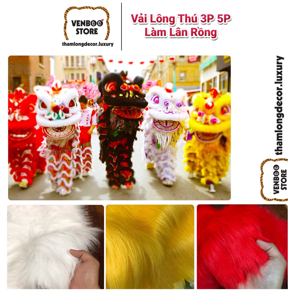 🐉 VẢI LÔNG THÚ DÀI NHÂN TẠO vải may quần áo lân rồng múa lân ngày tết | Giá Tại Xưởng